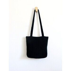 The Sak Medium Crochet Shoulder Bag Purse Double Strap Black